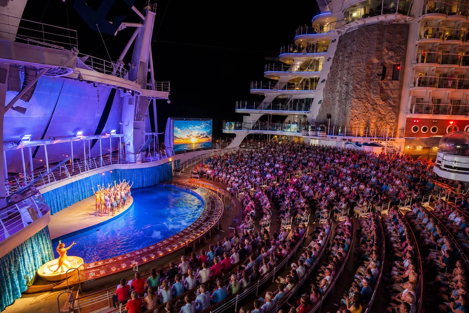 AquaTheater water show on a cruise ship