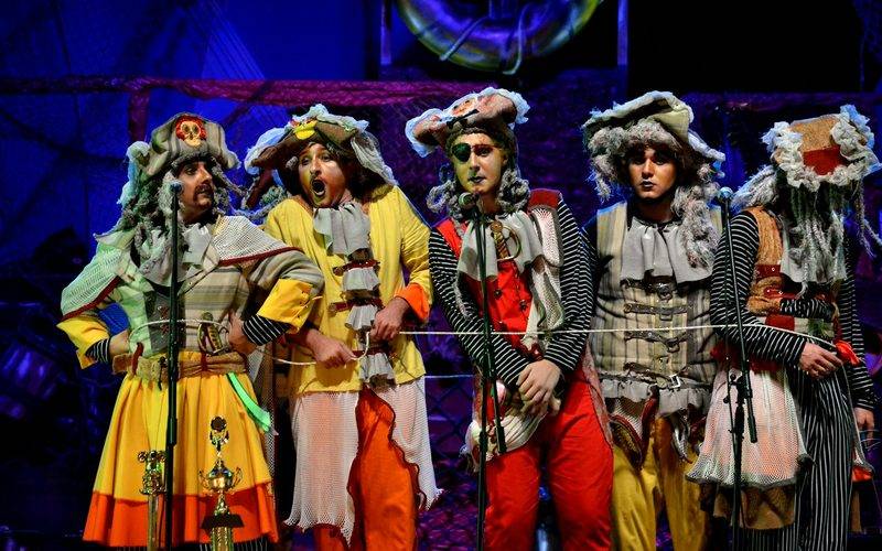 Dance show group on stage